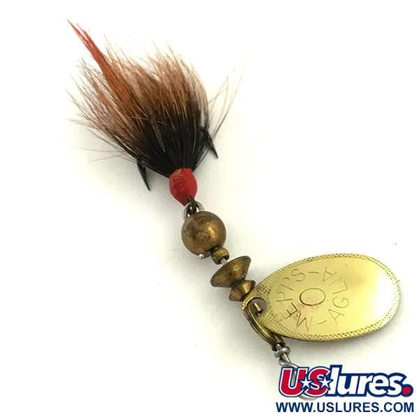 Vintage   Mepps Aglia 0 dressed, 3/32oz Gold spinning lure #5726