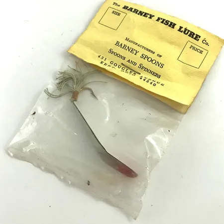 Weedless Barney Spoon, 1/4oz White / Red fishing spoon #5739