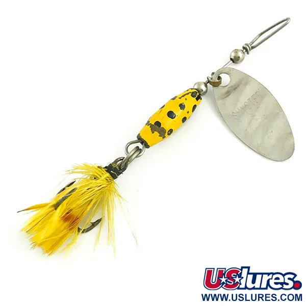 Vintage   Glen Evans Shyster, 1/8oz Nickel / Yellow spinning lure #5752