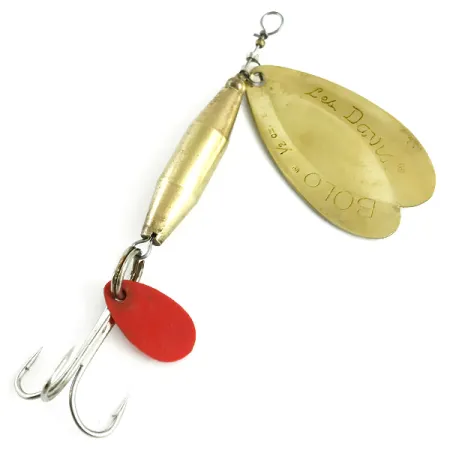 Vintage Luhr Jensen Les Davis Bolo UV, 1/2oz Brass fishing spoon #5756