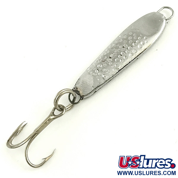 Vintage  Unknown Jig Lure, 1/3oz Hammered Nickel fishing spoon #5785