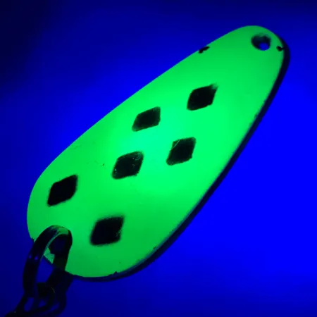 Vintage Blue Fox Tor-P-Do UV, 1/2oz Five of diamonds (Yellow / Black / Nickel) fishing spoon #5786