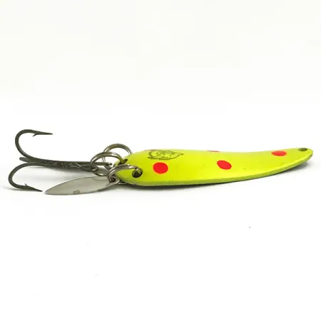 Vintage Eppinger Dardevle Imp Klicker UV, 2/5oz Yellow / Red / Nickel fishing spoon #5788