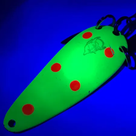 Vintage Eppinger Dardevle Imp Klicker UV, 2/5oz Yellow / Red / Nickel fishing spoon #5788