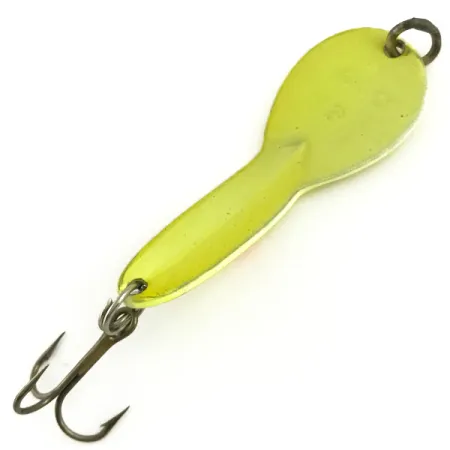 Vintage Glen Evans Loco 2 UV, 1/4oz Yellow / Red / Nickel / UV Glow in UV light, Fluorescent fishing spoon #5790