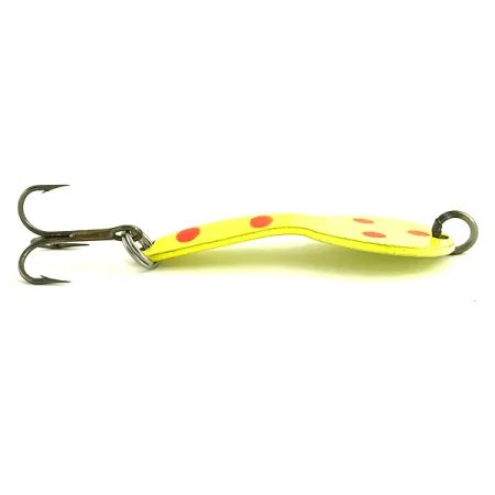 Vintage Glen Evans Loco 2 UV, 1/4oz Yellow / Red / Nickel / UV Glow in UV light, Fluorescent fishing spoon #5790
