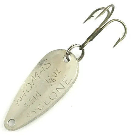 Vintage Thomas Cyclone, 1/8oz Silver / Red fishing spoon #5818
