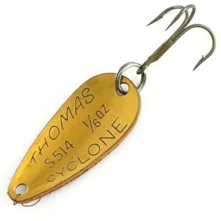 Vintage Thomas Cyclone, 1/8oz Rainbow Red Trout / Gold fishing spoon #5819
