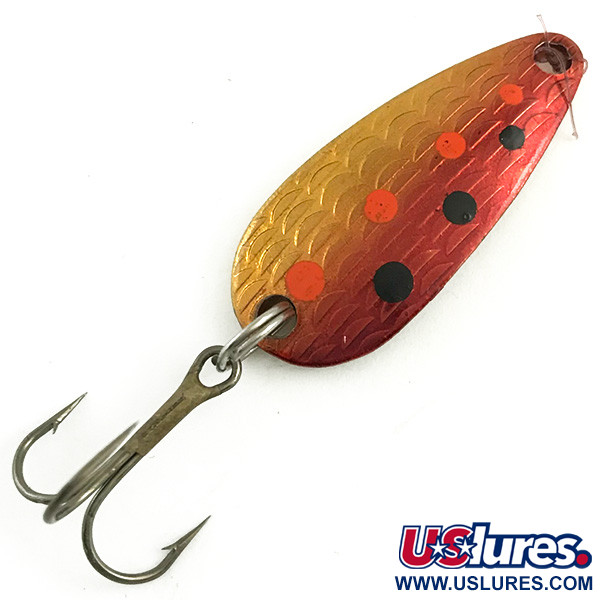 Vintage   Thomas Cyclone, 1/8oz Rainbow Red Trout / Gold fishing spoon #5819