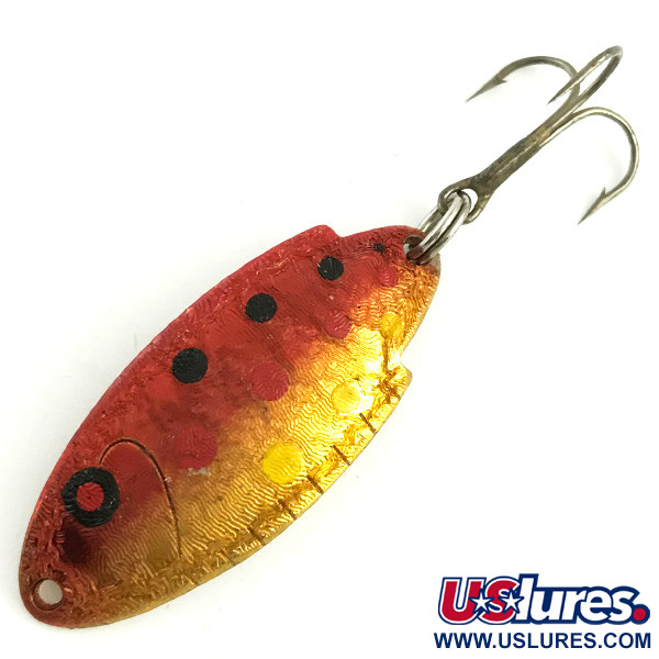 Vintage   Thomas Buoyant, 3/16oz Golden Rainbow Red Trout fishing spoon #5820