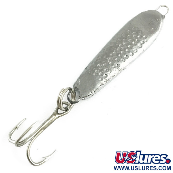 Vintage  Unknown Jig Lure, 1/3oz Hammered Silver fishing spoon #5840
