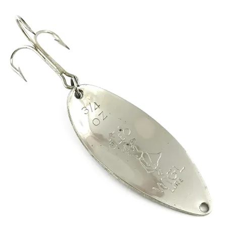 Vintage Seneca Little Cleo (Hula Girl), 3/4oz Nickel / Green fishing spoon #5848