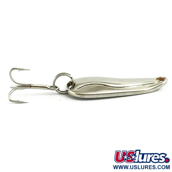 Vintage  Luhr Jensen Hot Shot W, 1/4oz Nickel fishing spoon #5855