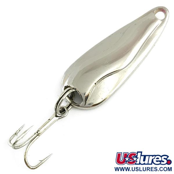 Vintage  Luhr Jensen Hot Shot W, 1/4oz Nickel fishing spoon #5855