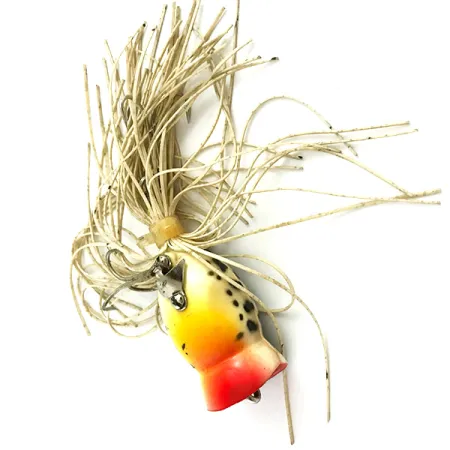 Vintage Fred Arbogast Hula Popper, 1/4oz Tiger fishing lure #5858