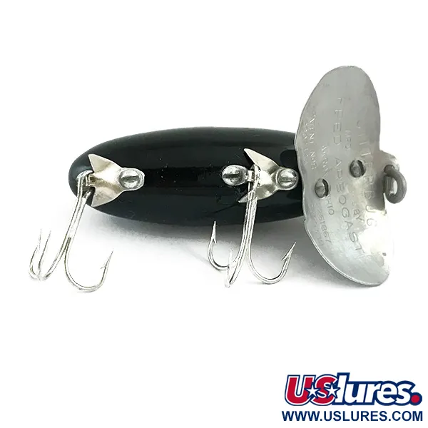 Vintage   Fred Arbogast Jitterbug , 1/3oz Black fishing lure #5862