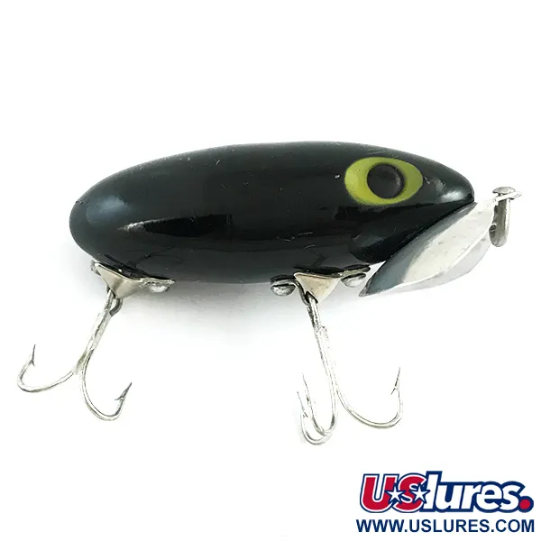 Vintage   Fred Arbogast Jitterbug , 1/3oz Black fishing lure #5862