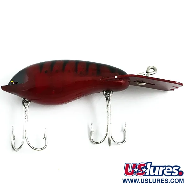 Vintage   Fred Arbogast Mud Bug , 1/2oz Dark Red fishing lure #5863
