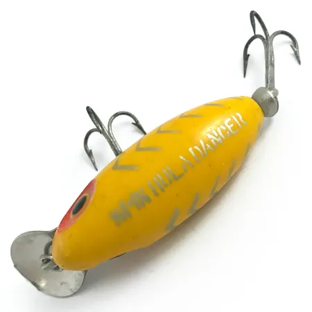 Vintage Fred Arbogast Spin Hula Dancer, 1/4oz Yellow fishing lure #5864