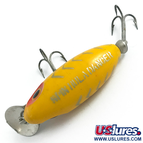 Vintage   Fred Arbogast Spin Hula Dancer, 1/4oz Yellow fishing lure #5864