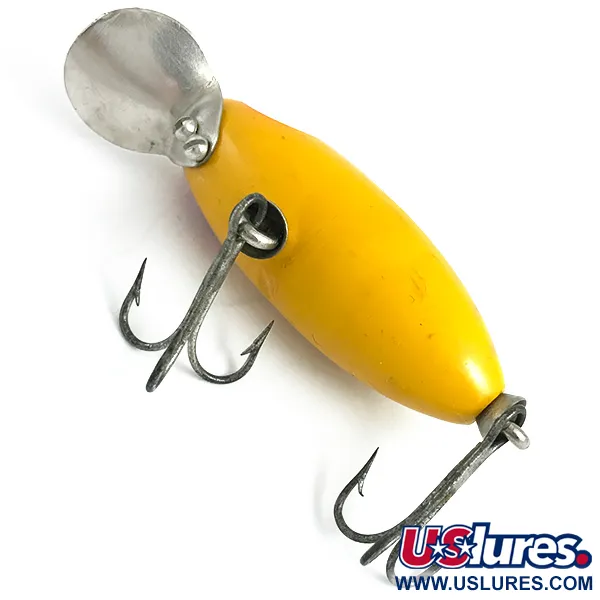 Vintage   Fred Arbogast Spin Hula Dancer, 1/4oz Yellow fishing lure #5864