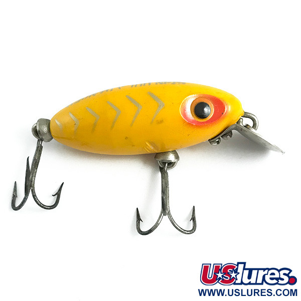 Vintage   Fred Arbogast Spin Hula Dancer, 1/4oz Yellow fishing lure #5864