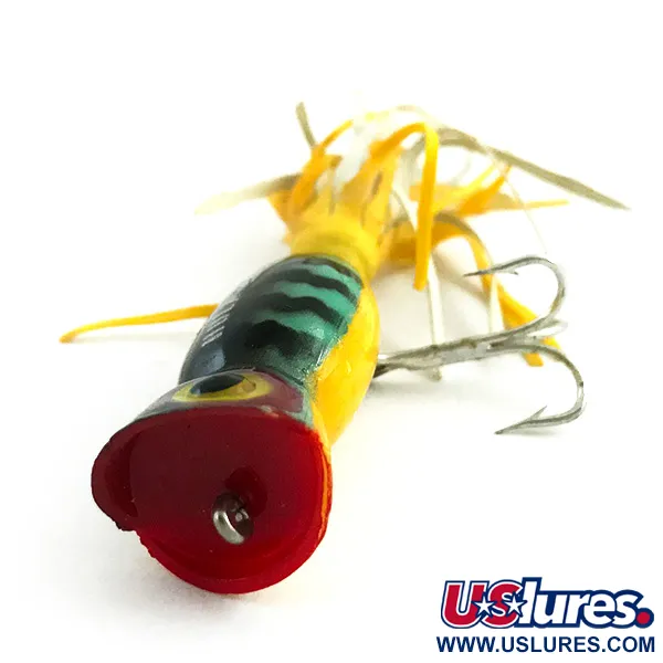 Vintage   Fred Arbogast Hula Popper, 3/32oz Fire Tiger fishing lure #5867