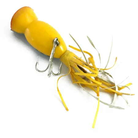 Vintage Fred Arbogast Hula Popper, 3/32oz Fire Tiger fishing lure #5867