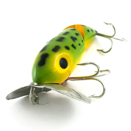 Vintage Fred Arbogast Jitterbug Jointed, 1/3oz Frog fishing lure #5868