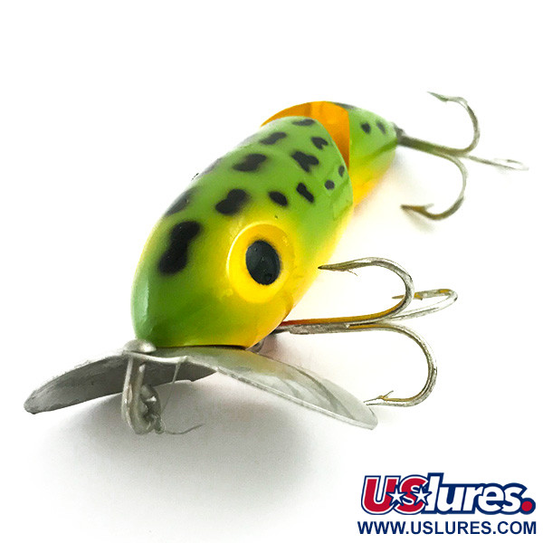 Vintage   Fred Arbogast Jitterbug Jointed, 1/3oz Frog fishing lure #5868