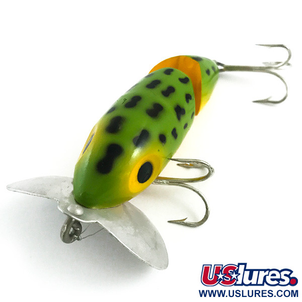 Vintage   Fred Arbogast Jitterbug Jointed, 1/3oz Frog fishing lure #5868