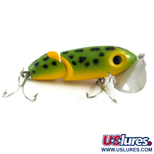 Vintage   Fred Arbogast Jitterbug Jointed, 1/3oz Frog fishing lure #5868