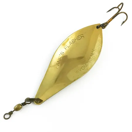 Vintage Lanes Tackle & Bait Lane's Flasher, 2/3oz Brass fishing spoon #5869