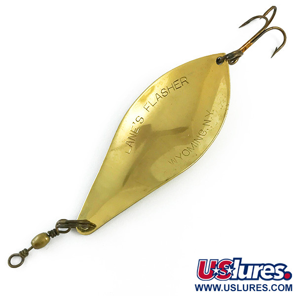 Vintage  Lanes Tackle & Bait Lane's Flasher, 2/3oz Brass fishing spoon #5869