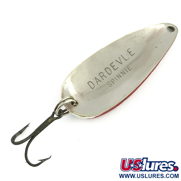 Vintage  Eppinger Dardevle Spinnie, 1/3oz Red / White / Nickel fishing spoon #5875