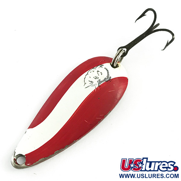 Vintage  Eppinger Dardevle Spinnie, 1/3oz Red / White / Nickel fishing spoon #5875