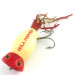 Vintage  Fred Arbogast Hula Popper, 1/4oz Red / White fishing lure #5878