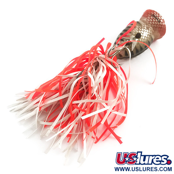 Vintage   Herter's Indian Dancer Popper, 1/3oz Red / Black / Gray fishing lure #5879