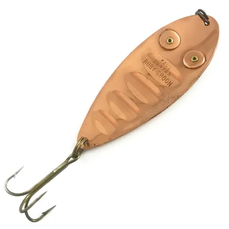 Vintage Paul Bunyan Ruby Spoon, 1oz Copper / Red Eyes fishing spoon #5883