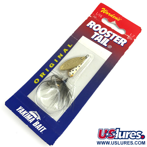  Yakima Bait Worden’s Original Rooster Tail, 1/16oz Gold spinning lure #5885
