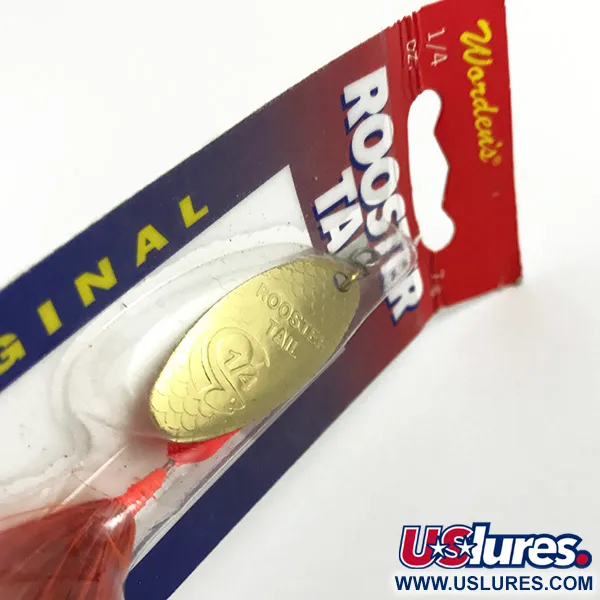  Yakima Bait Worden’s Original Rooster Tail UV, 1/4oz Gold UV Glow in UV light, Fluorescent spinning lure #5887