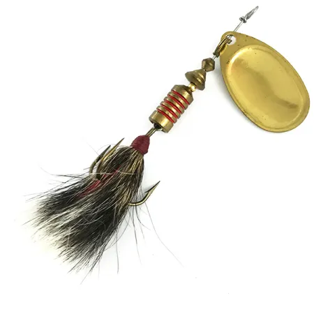 Vintage Mepps Aglia 3 Dressed (squirrel tail), 1/4oz Gold spinning lure #5905