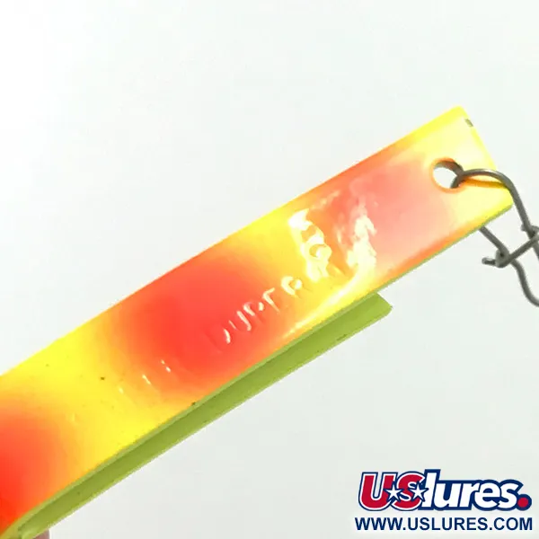 Vintage  South Bend Super-Duper 503 UV, 1/8oz Yellow / Red fishing spoon #6105