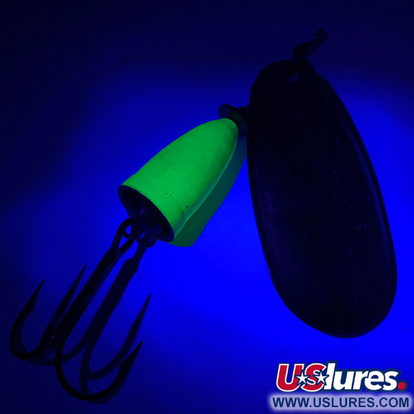 Vintage   Blue Fox Super Vibrax 5 UV, 1/2oz Silver / Green spinning lure #5929