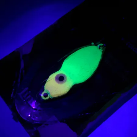 Lindy / Little Joe Frostee Jigging Spoon, 1/4oz Chartreuse UV Glow in UV light, Fluorescent fishing spoon #5924