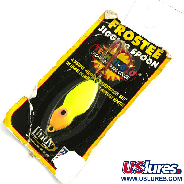  Lindy / Little Joe Frostee Jigging Spoon, 1/4oz Chartreuse UV Glow in UV light, Fluorescent fishing spoon #5924