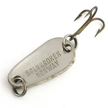 Vintage Sølvkroken Spesial Classic , 1/8oz Silver / Red fishing spoon #5934