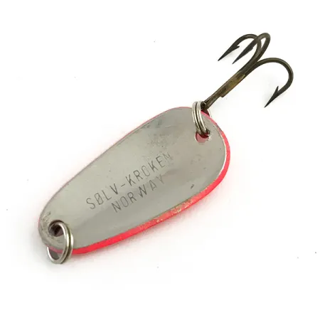 Vintage Sølvkroken Spesial Classic UV, 1/4oz Red UV / Silver fishing spoon #12346