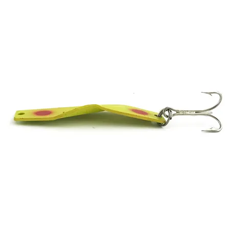 Vintage Z-RAY Lures Z-Ray Model 125, 2/5oz Yellow / Red Glow fishing spoon #5939
