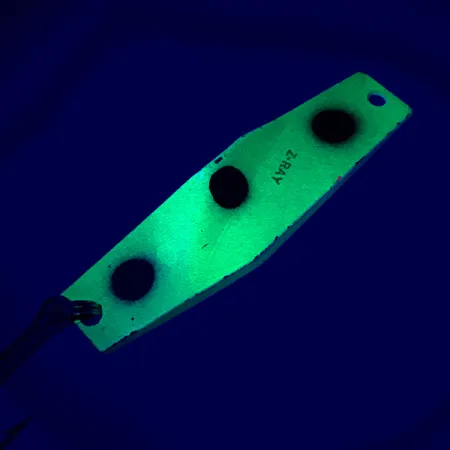 Vintage Z-RAY Lures Z-Ray Model 125, 2/5oz Yellow / Red Glow fishing spoon #5939